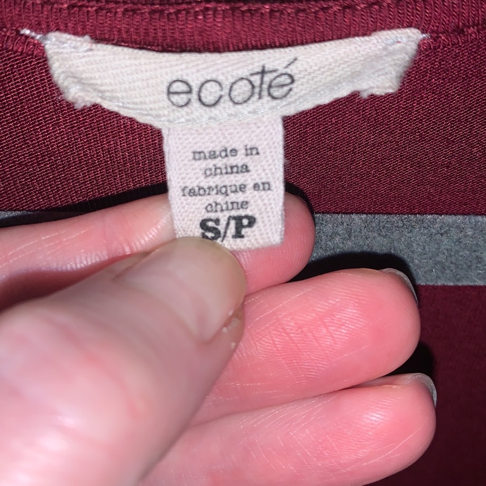 Ecote Urban outfitters burgundy lace-up maxi Dress Sz S/P full length flowy boho - Picture 4 of 11